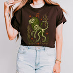 Additional photo of Leo Zodiac Skeleton Lion Graphic T-shirt