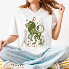 Product photo of Leo Zodiac Skeleton Lion Graphic T-shirt