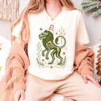 Additional photo of Leo Zodiac Skeleton Lion Graphic T-shirt