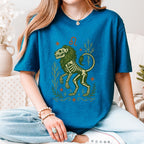 Additional photo of Leo Zodiac Skeleton Lion Graphic T-shirt