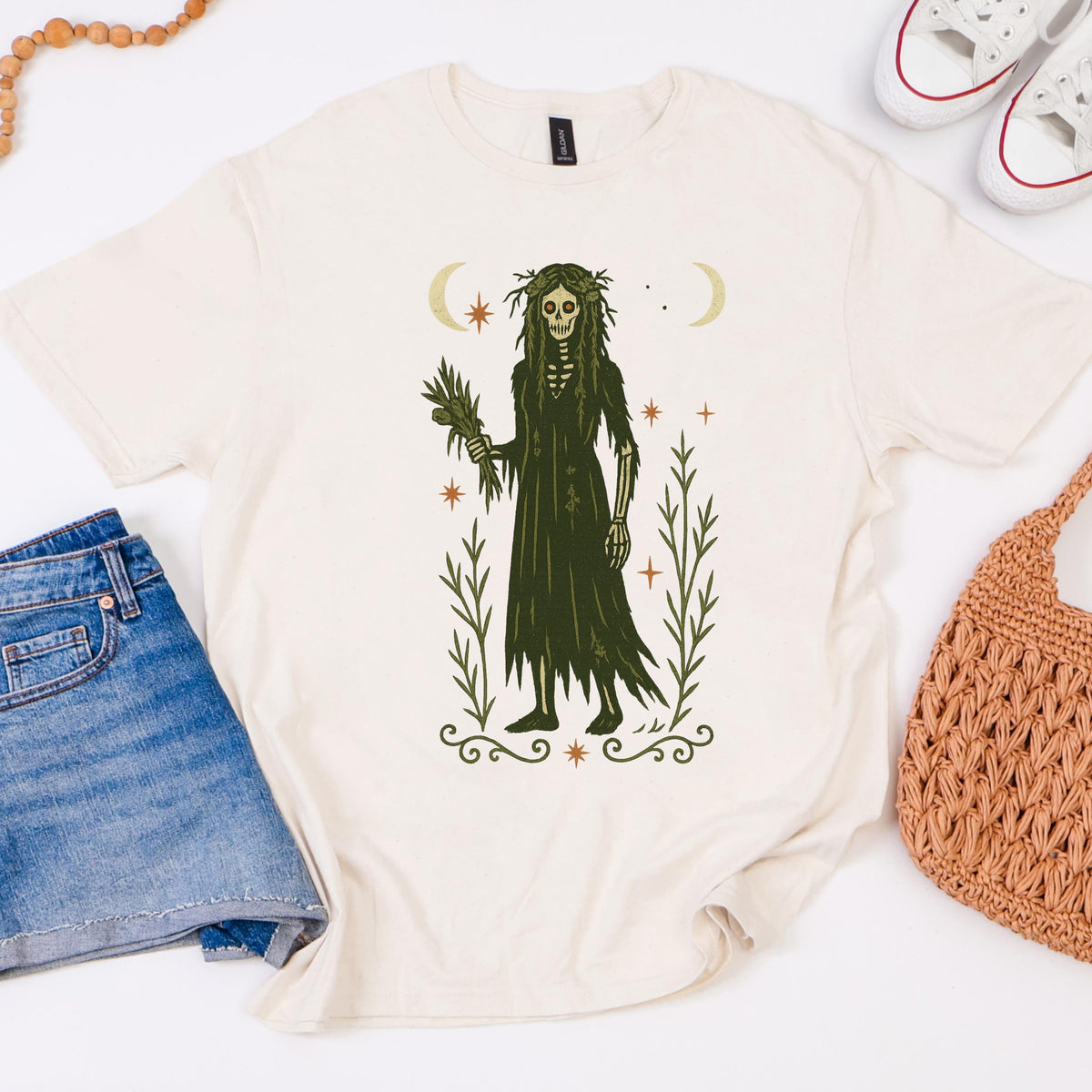 Additional photo of Virgo Zodiac Skeleton Maiden Graphic T-shirt
