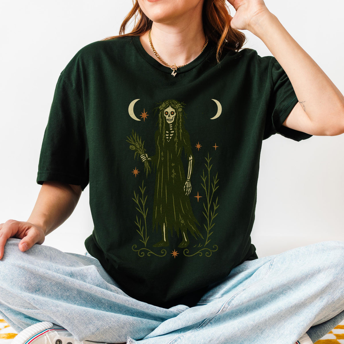 Additional photo of Virgo Zodiac Skeleton Maiden Graphic T-shirt
