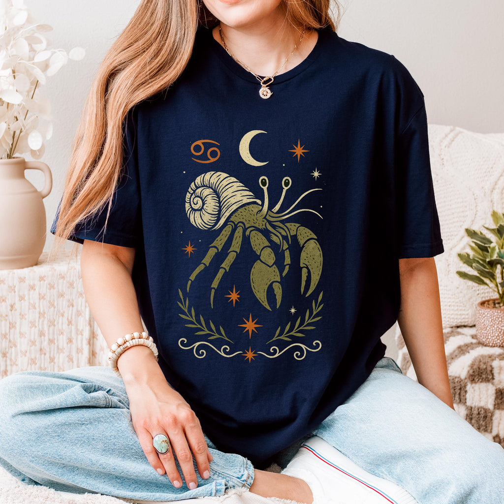 Additional photo of Cancer Zodiac Hermit Crab Graphic T-shirt