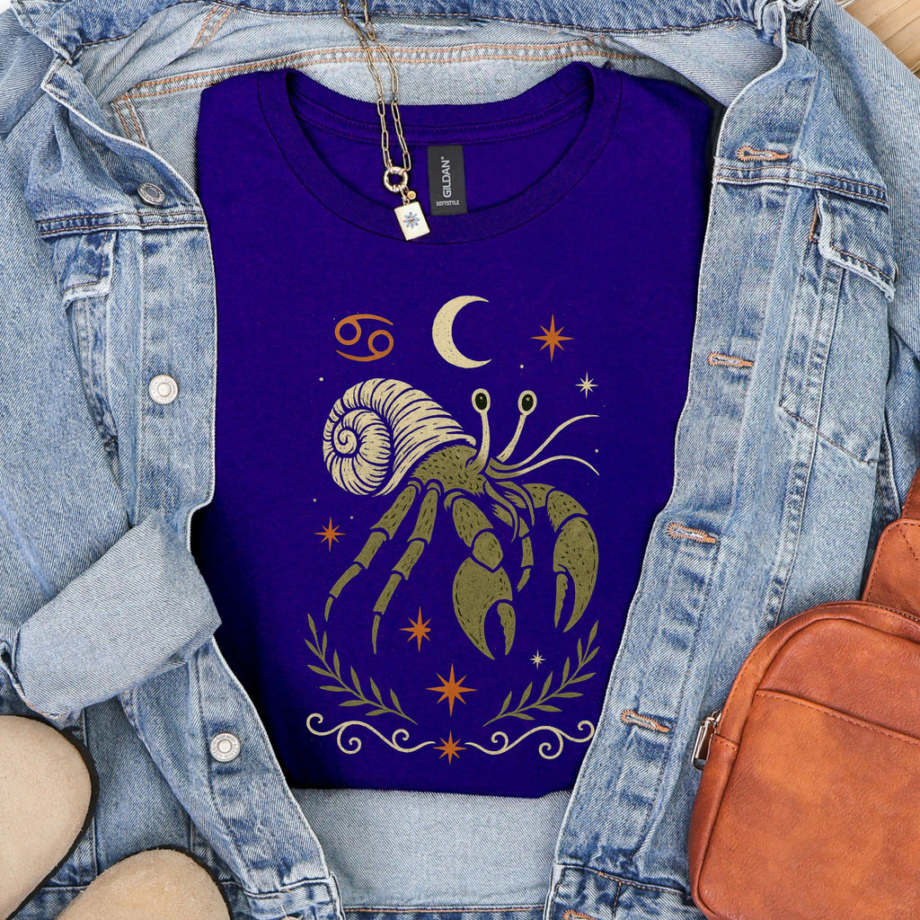 Additional photo of Cancer Zodiac Hermit Crab Graphic T-shirt