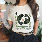 Additional photo of Pisces Zodiac Twin Fish Graphic T-shirt