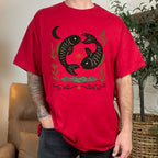 Additional photo of Pisces Zodiac Twin Fish Graphic T-shirt