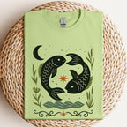 Additional photo of Pisces Zodiac Twin Fish Graphic T-shirt