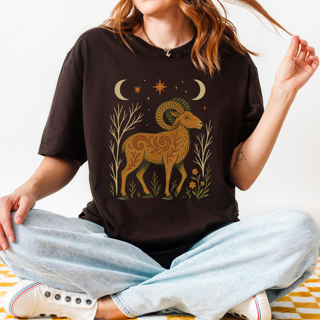 Product photo of Aries Zodiac Ram Graphic T-shirt