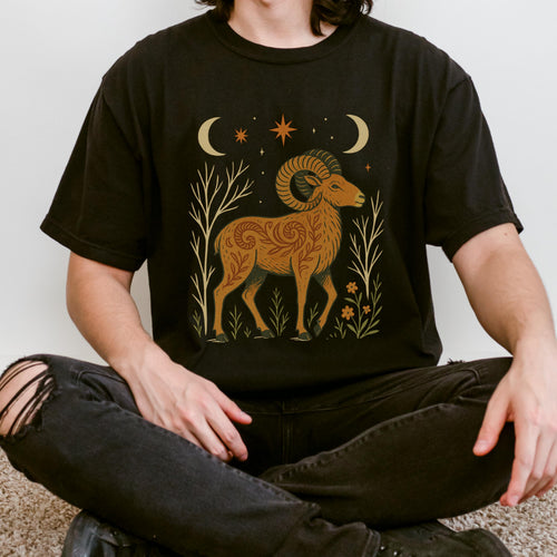 Additional photo of Aries Zodiac Ram Graphic T-shirt