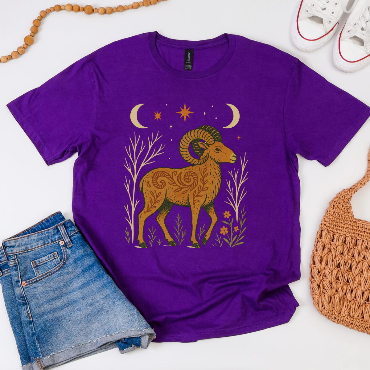 Additional photo of Aries Zodiac Ram Graphic T-shirt