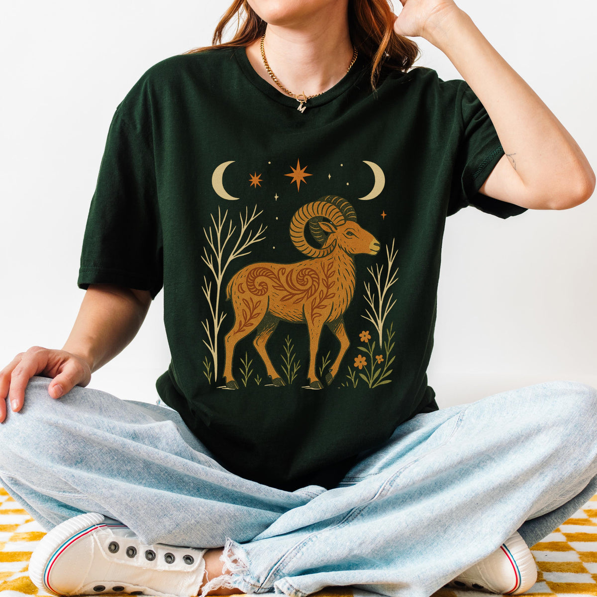 Additional photo of Aries Zodiac Ram Graphic T-shirt