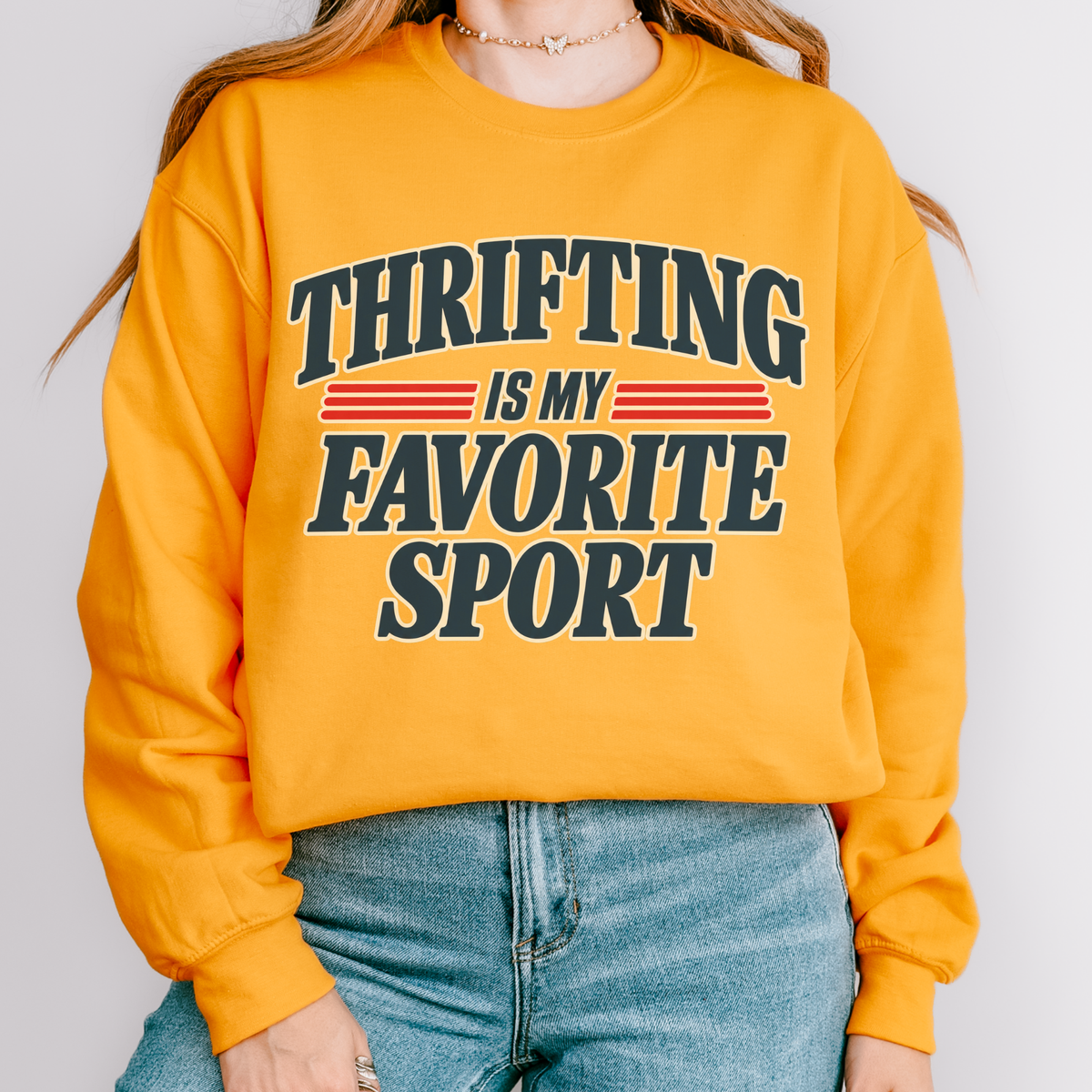 Additional photo of Thrifting Is My Favorite Sport sweatshirt