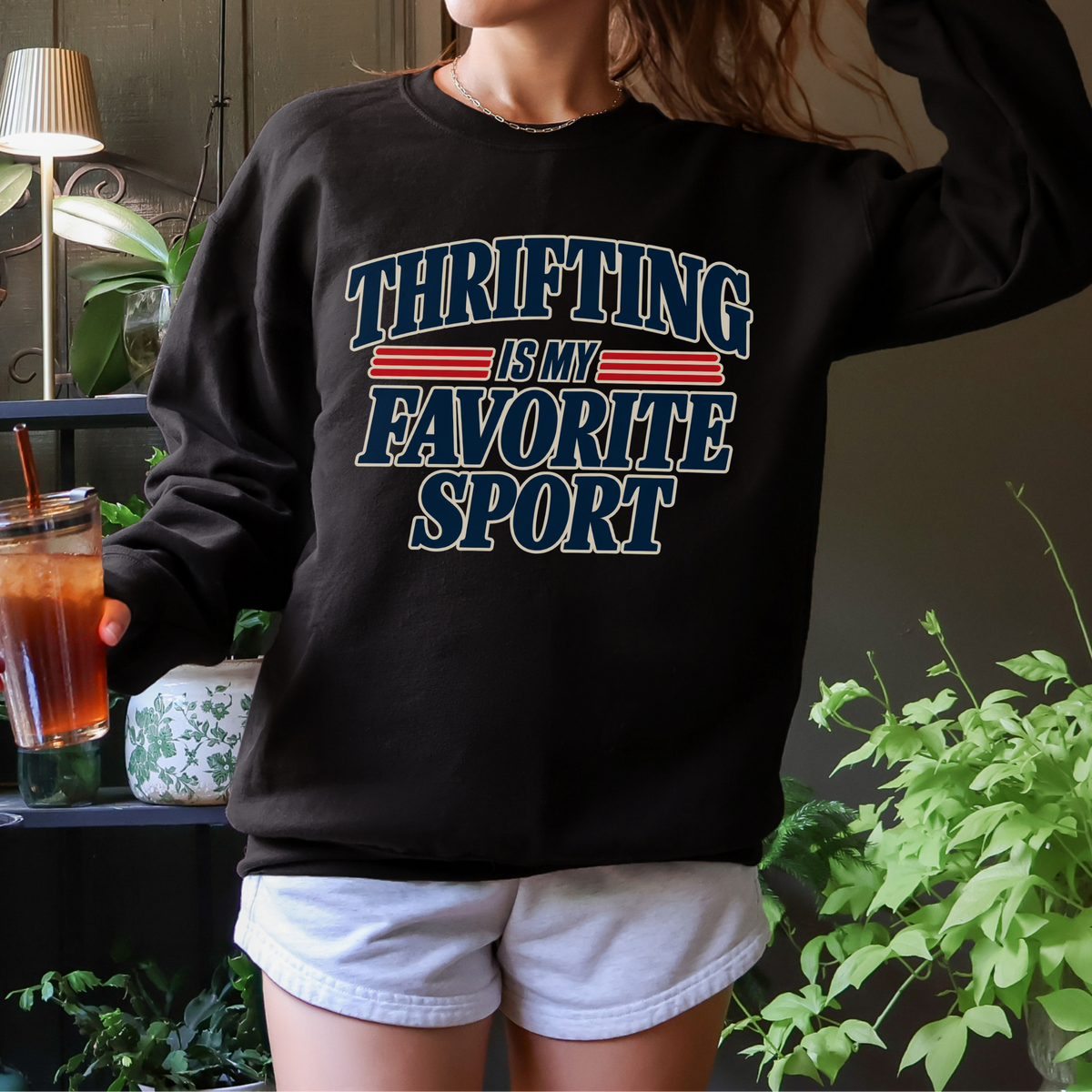 Additional photo of Thrifting Is My Favorite Sport sweatshirt