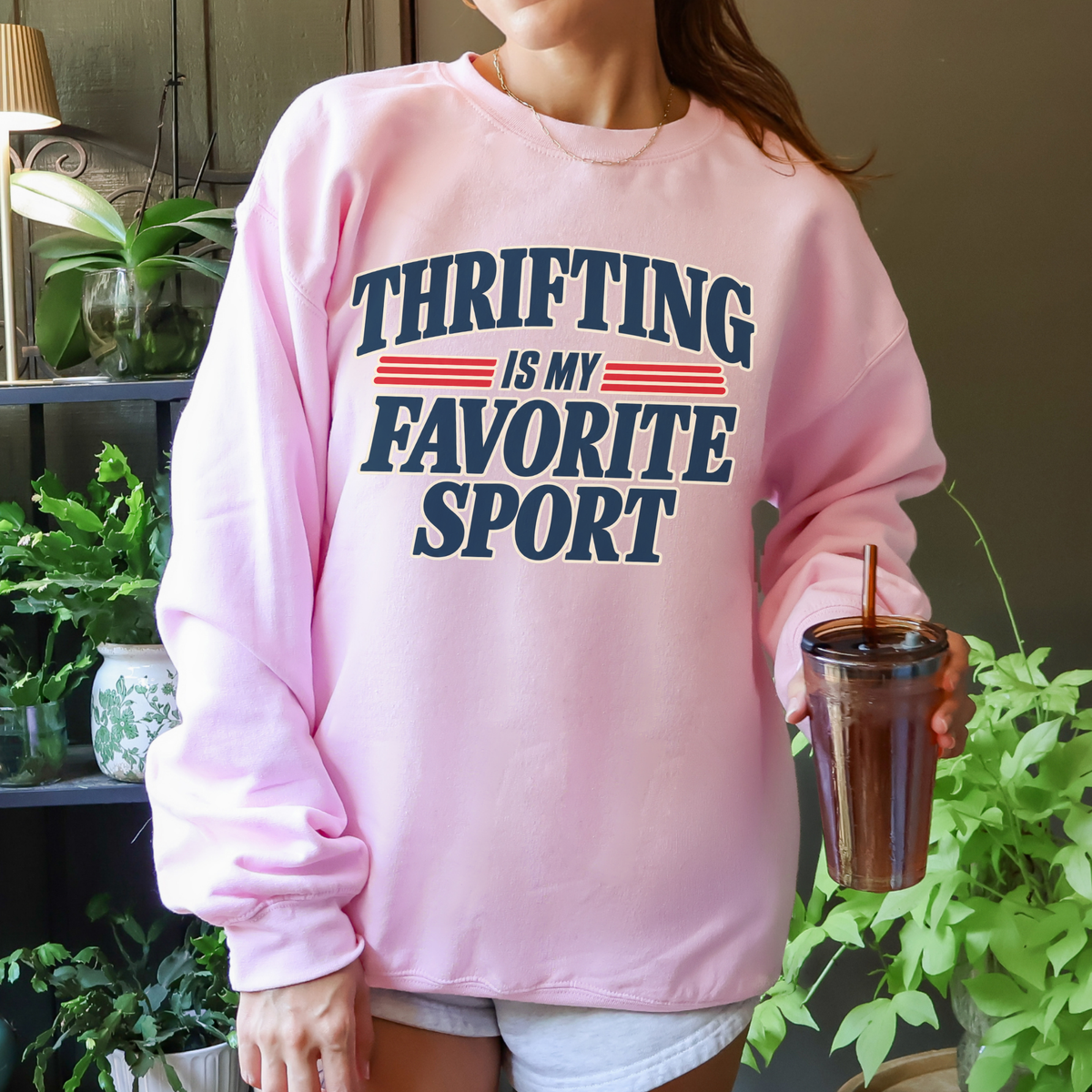 Additional photo of Thrifting Is My Favorite Sport sweatshirt