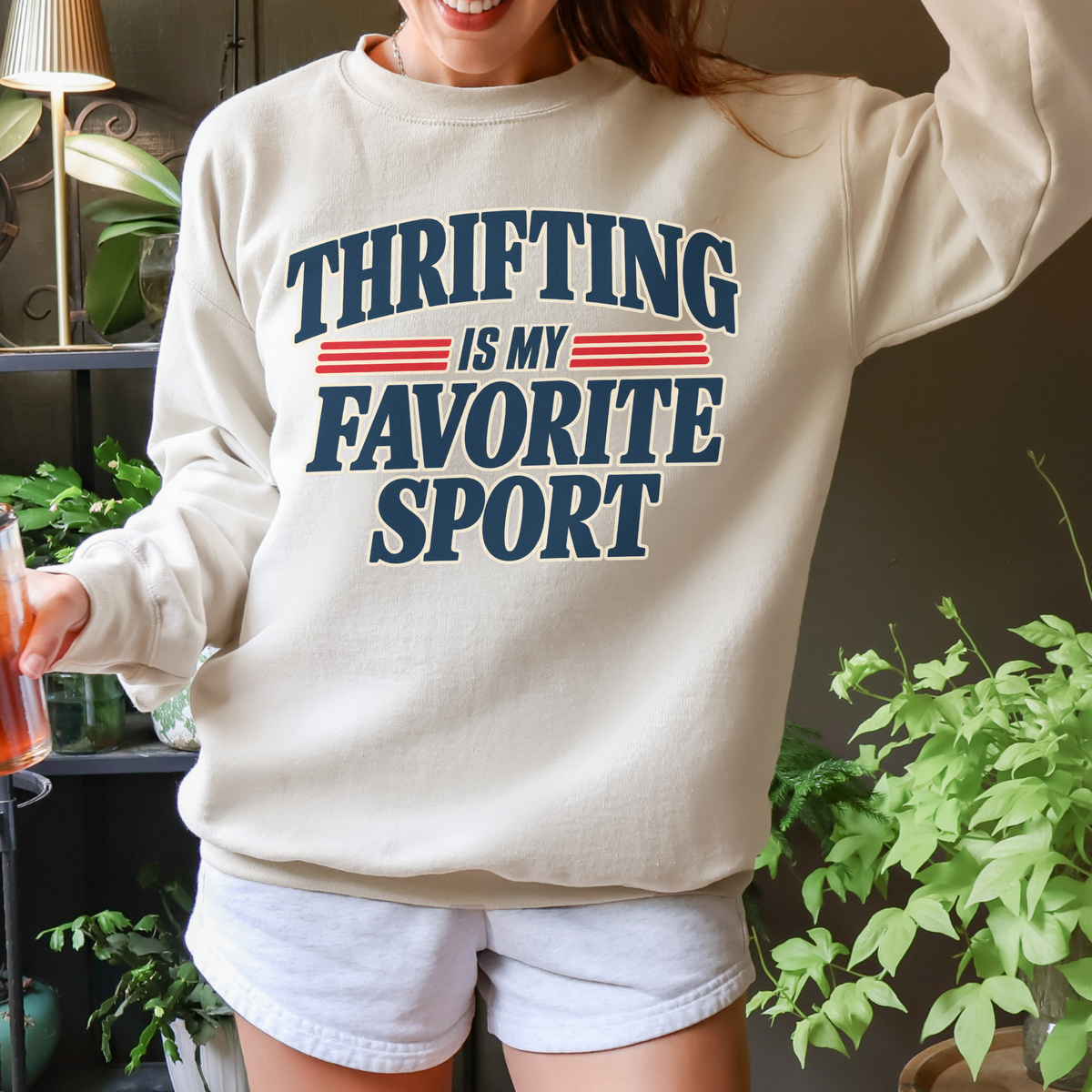 Additional photo of Thrifting Is My Favorite Sport sweatshirt