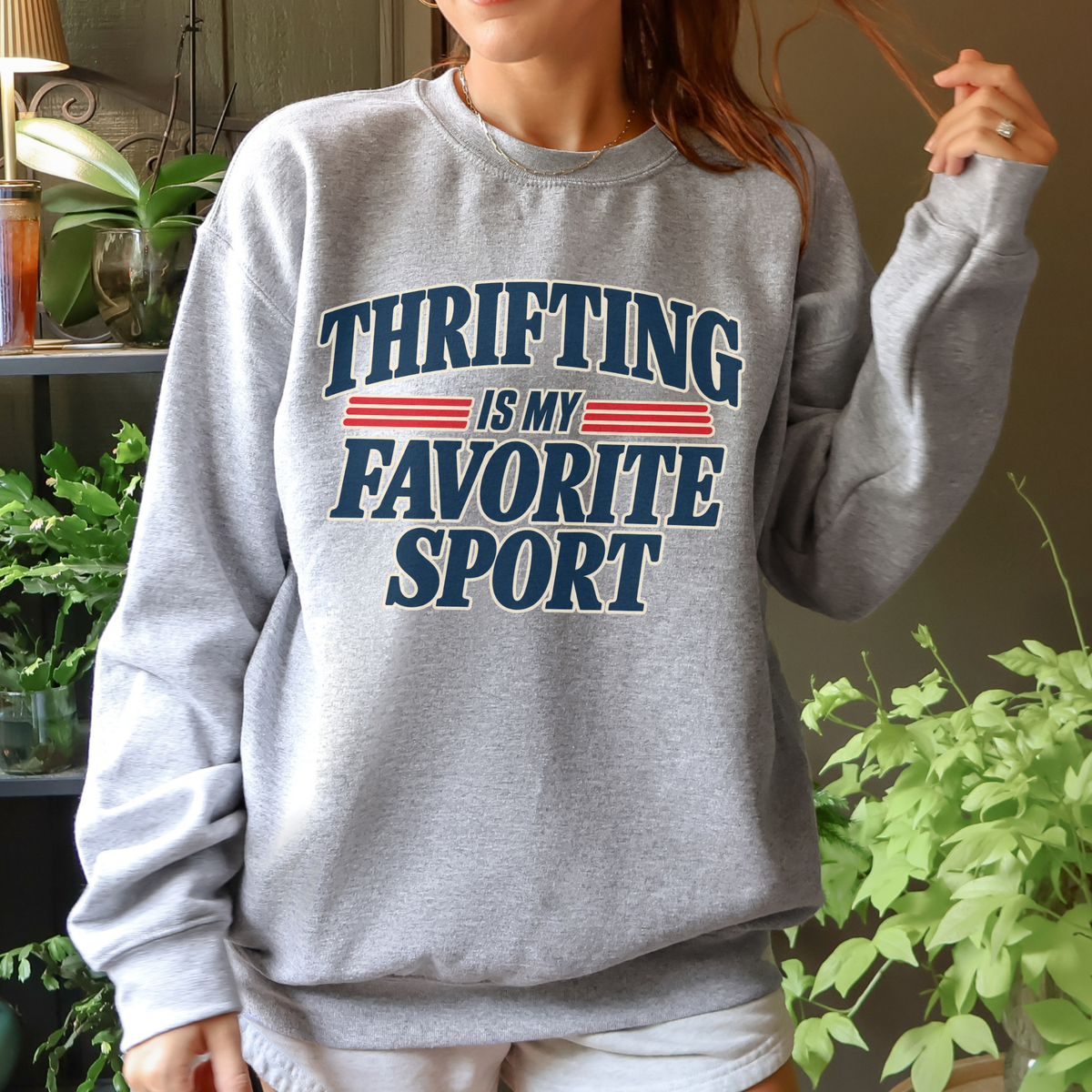 Additional photo of Thrifting Is My Favorite Sport sweatshirt