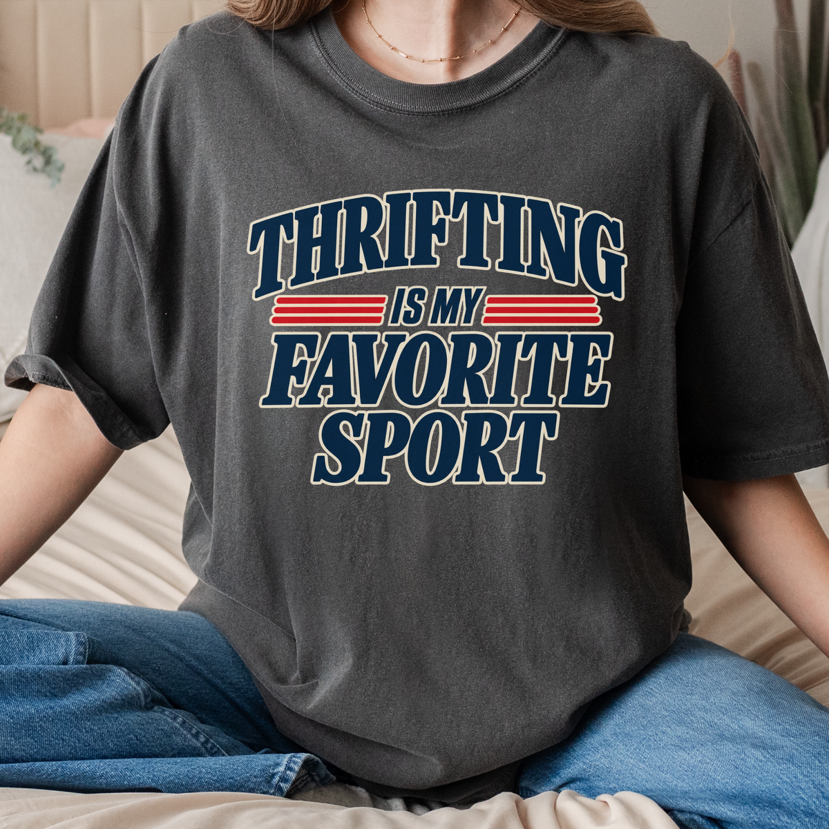 Additional photo of Thrifting Is My Favorite Sport T-shirt