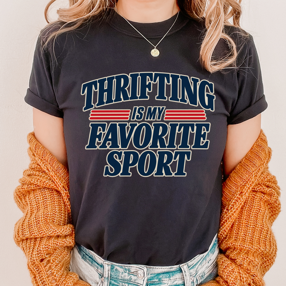 Additional photo of Thrifting Is My Favorite Sport T-shirt