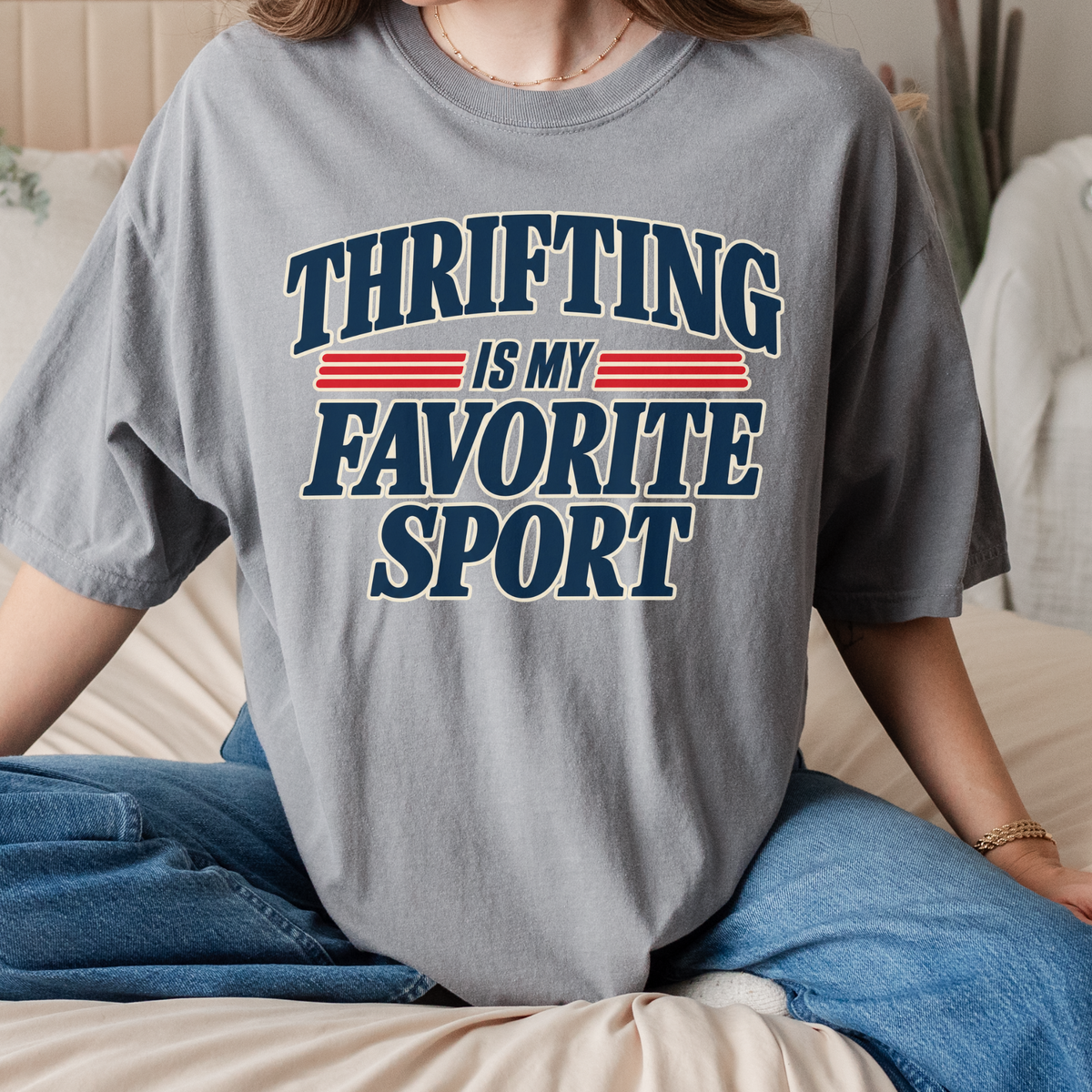 Additional photo of Thrifting Is My Favorite Sport T-shirt