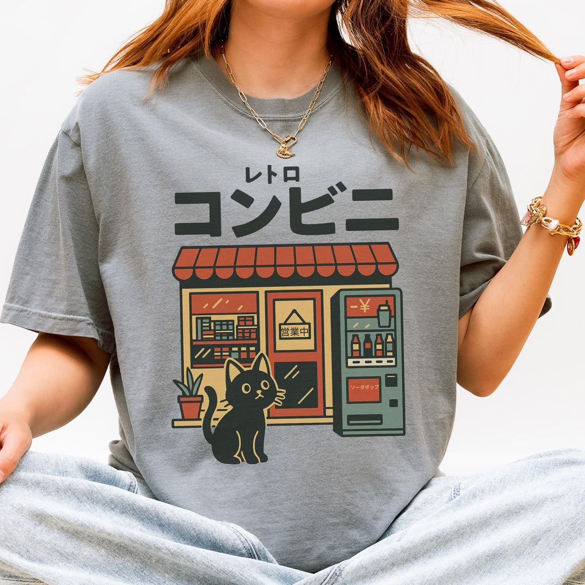 Additional photo of Japanese Convenience Store Cat T-shirt