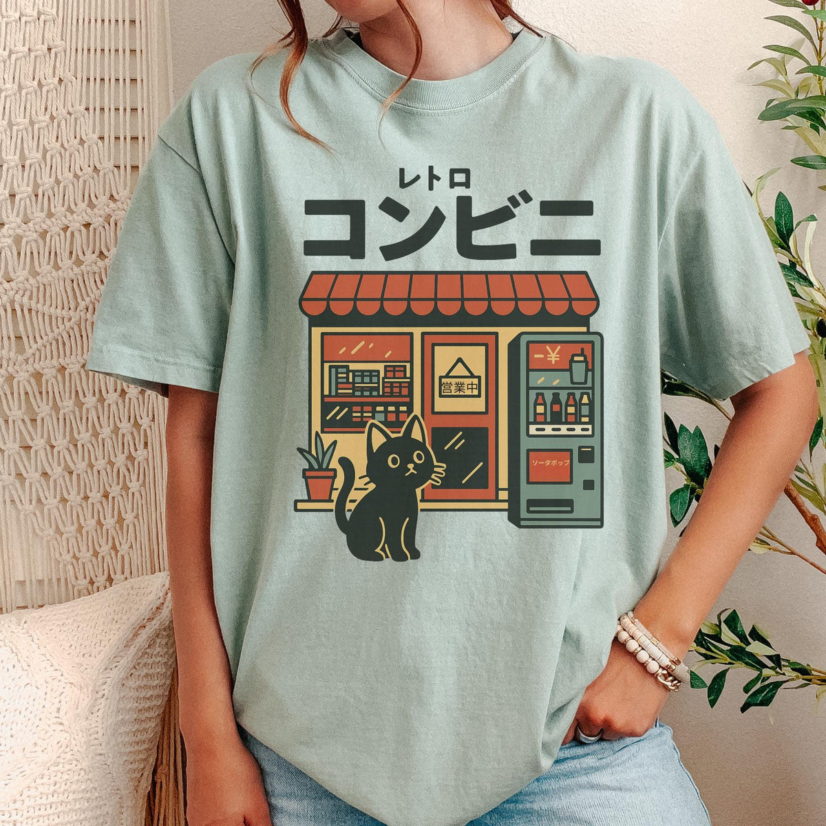 Additional photo of Japanese Convenience Store Cat T-shirt