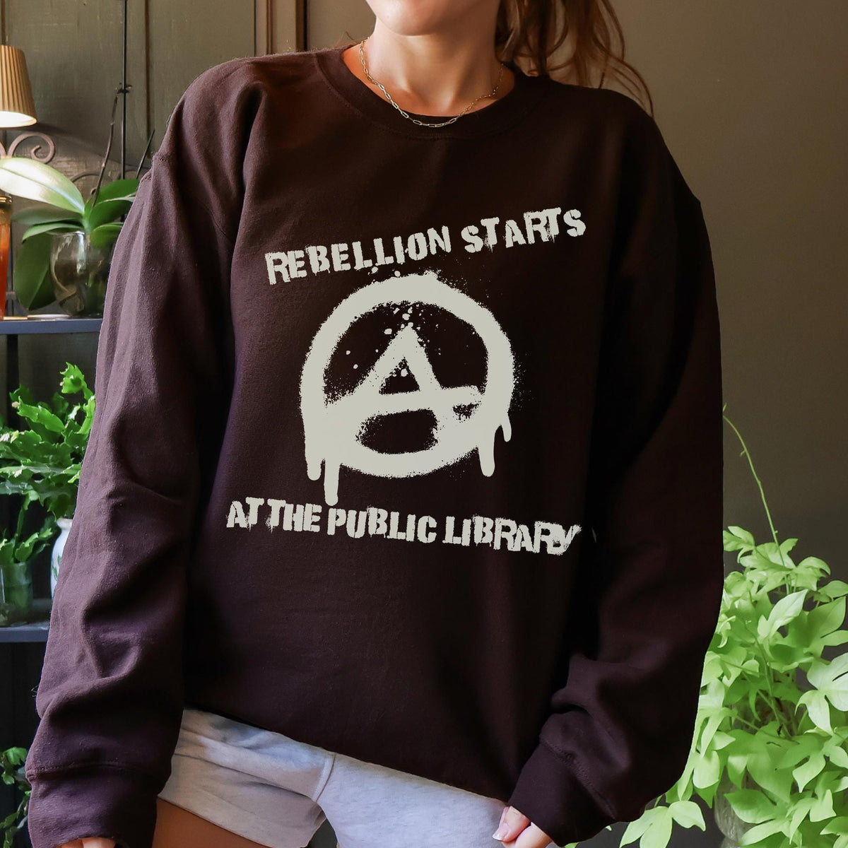 Additional photo of Rebellion Starts at the Public Library sweatshirt