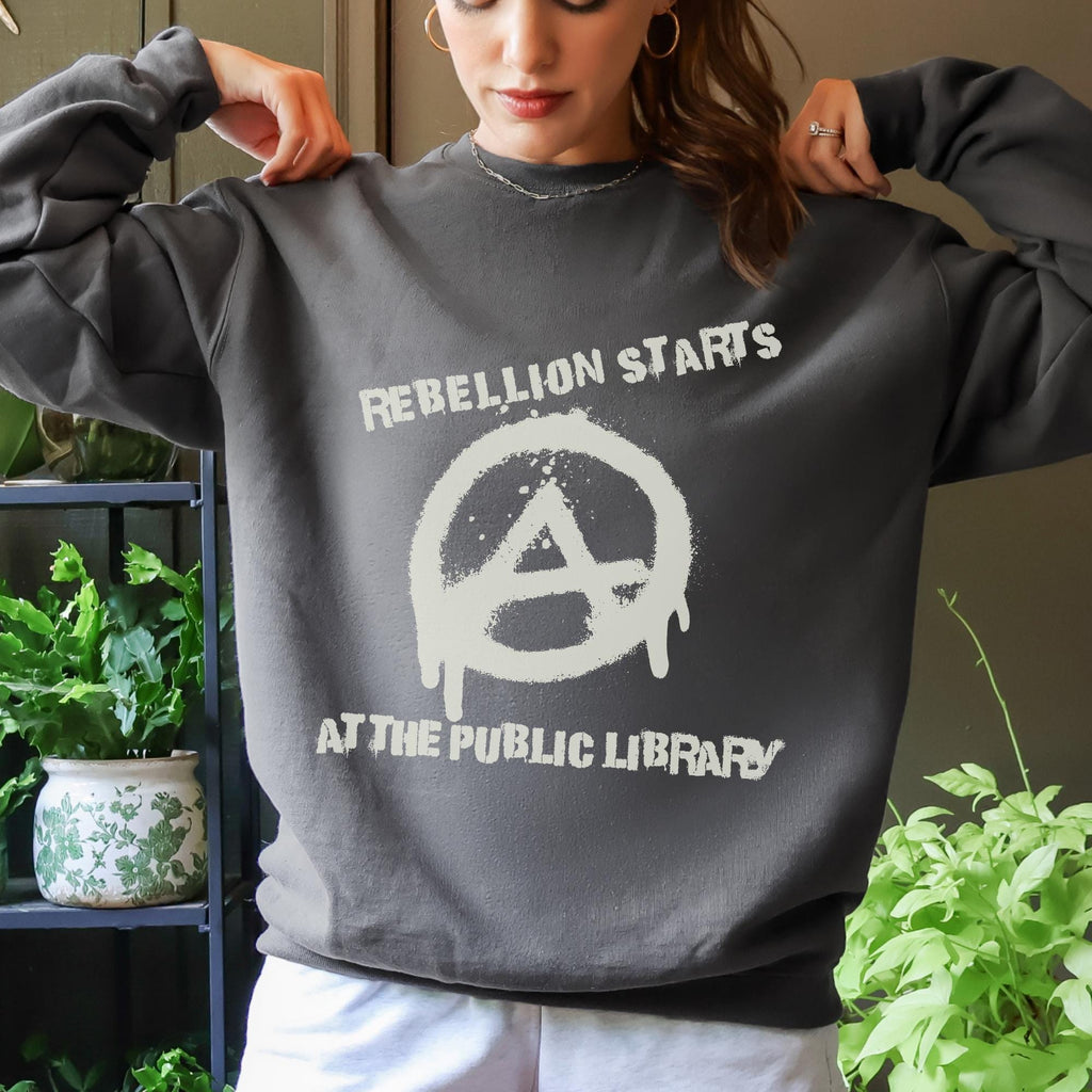 Additional photo of Rebellion Starts at the Public Library sweatshirt