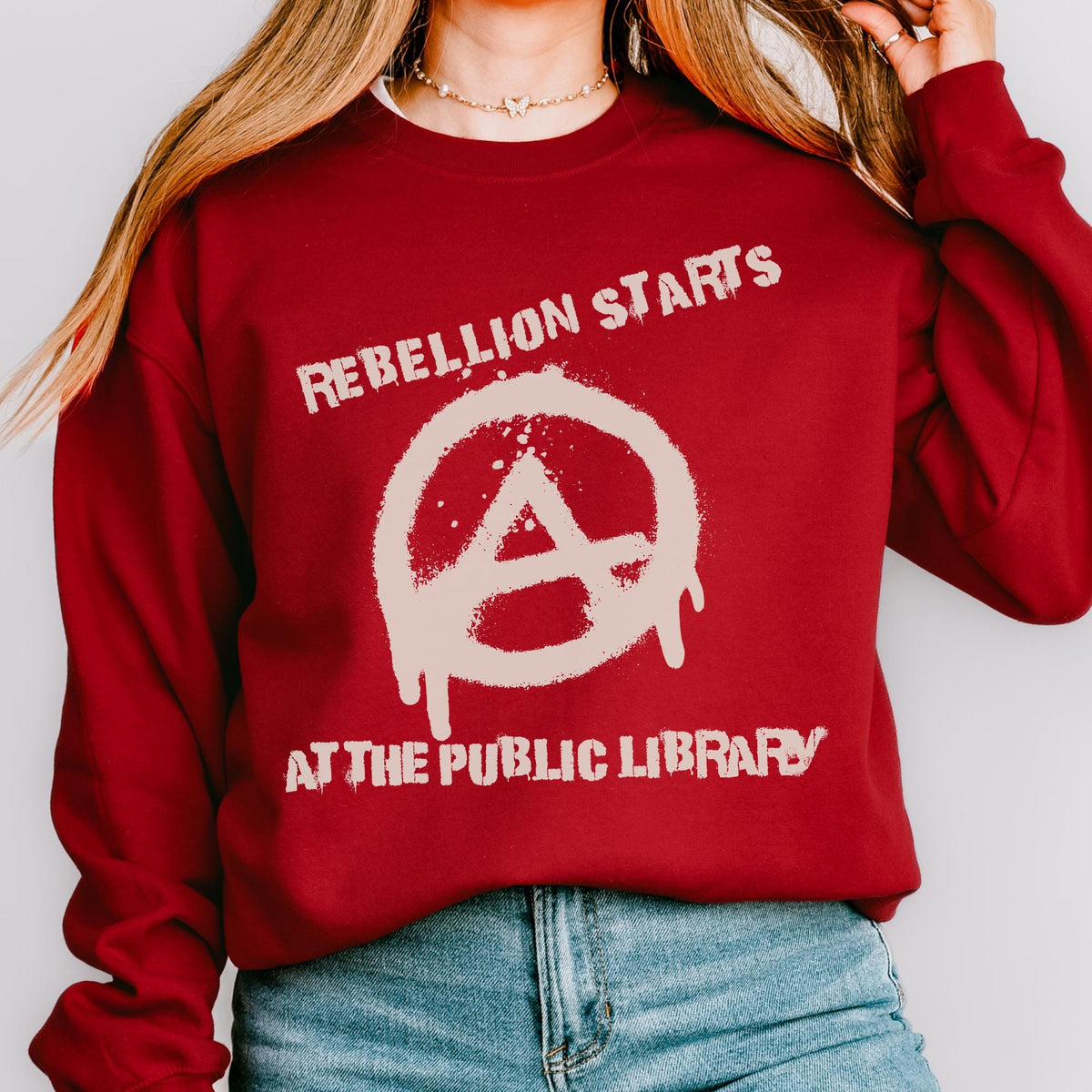 Additional photo of Rebellion Starts at the Public Library sweatshirt
