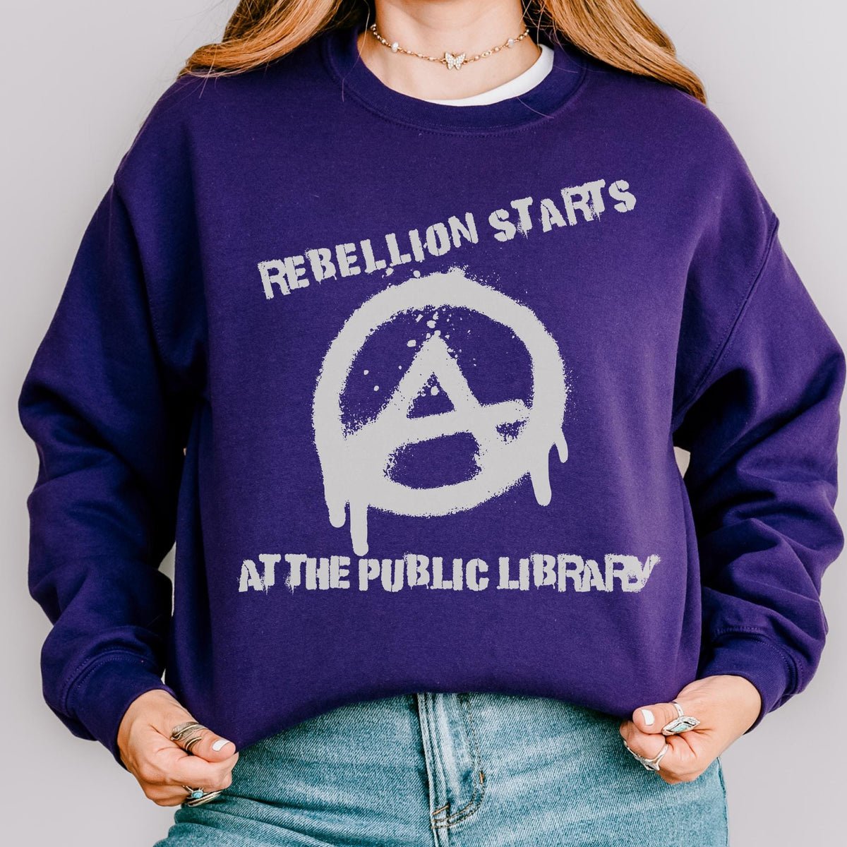 Additional photo of Rebellion Starts at the Public Library sweatshirt