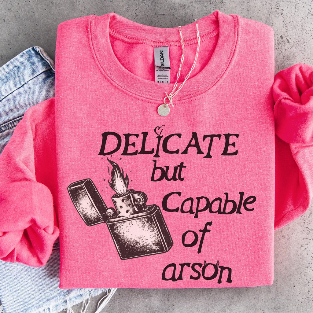 Additional photo of Delicate But Capable of Arson sweatshirt