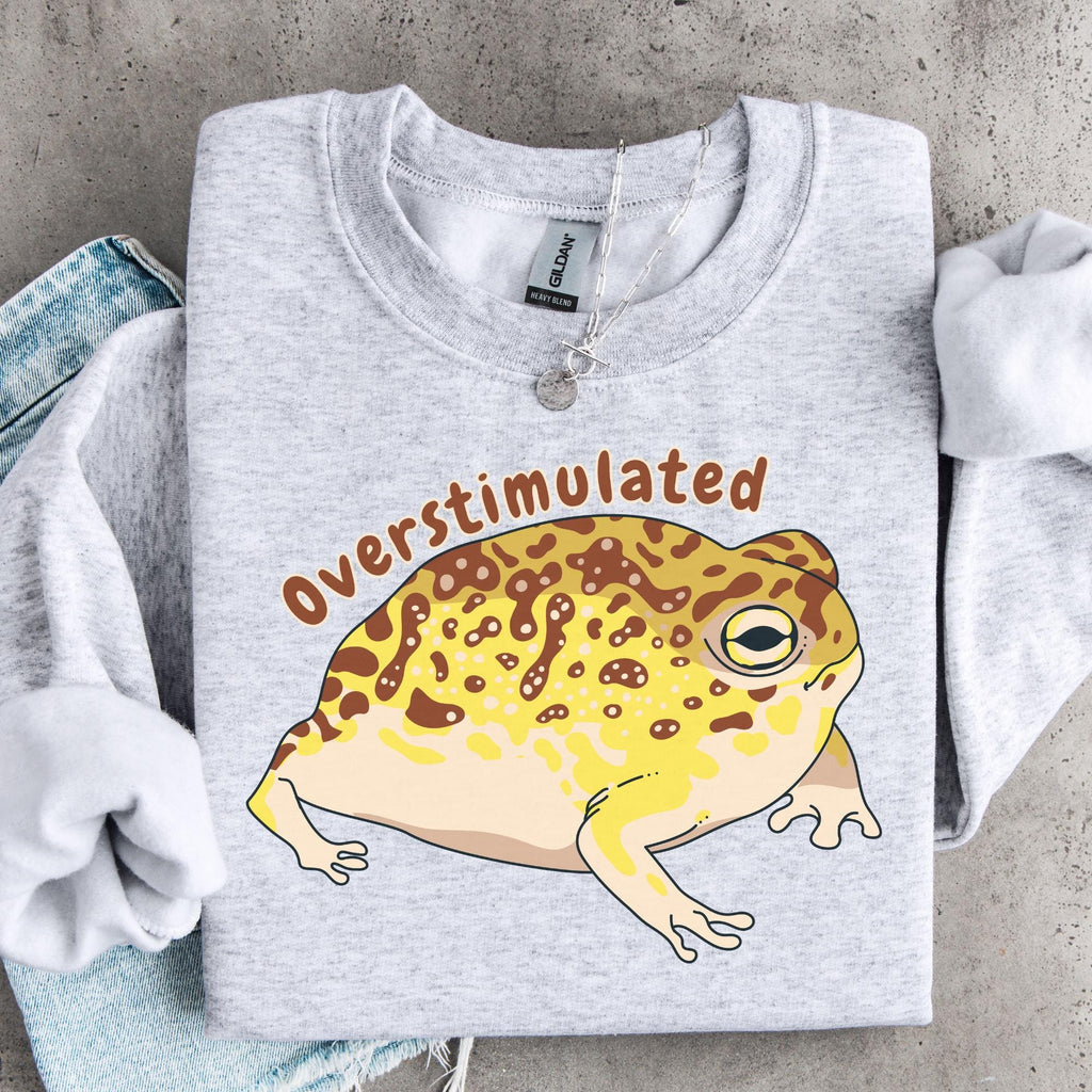 Additional photo of Overstimulated Frog — Funny Frog sweatshirt