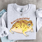 Additional photo of Overstimulated Frog — Funny Frog sweatshirt