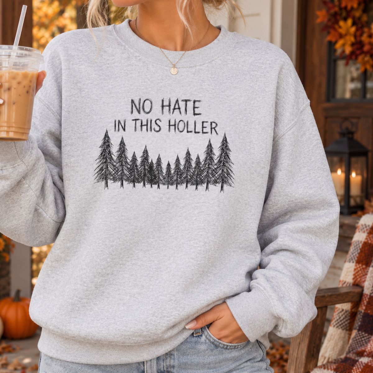 No Hate in This Holler Sweatshirt, Appalachian Anti-Hate Crewneck, Inclusive Rural Pride Graphic