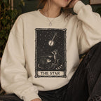 The Star Tarot Sweatshirt, Appalachian Raccoon & Possum Graphic, Banjo Folk Art