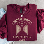 Liminal Spaces Appreciation Club Sweatshirt, Weirdcore Dreamcore Hallway Graphic