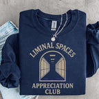 Liminal Spaces Appreciation Club Sweatshirt, Weirdcore Dreamcore Hallway Graphic