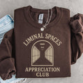 Liminal Spaces Appreciation Club Sweatshirt, Weirdcore Dreamcore Hallway Graphic