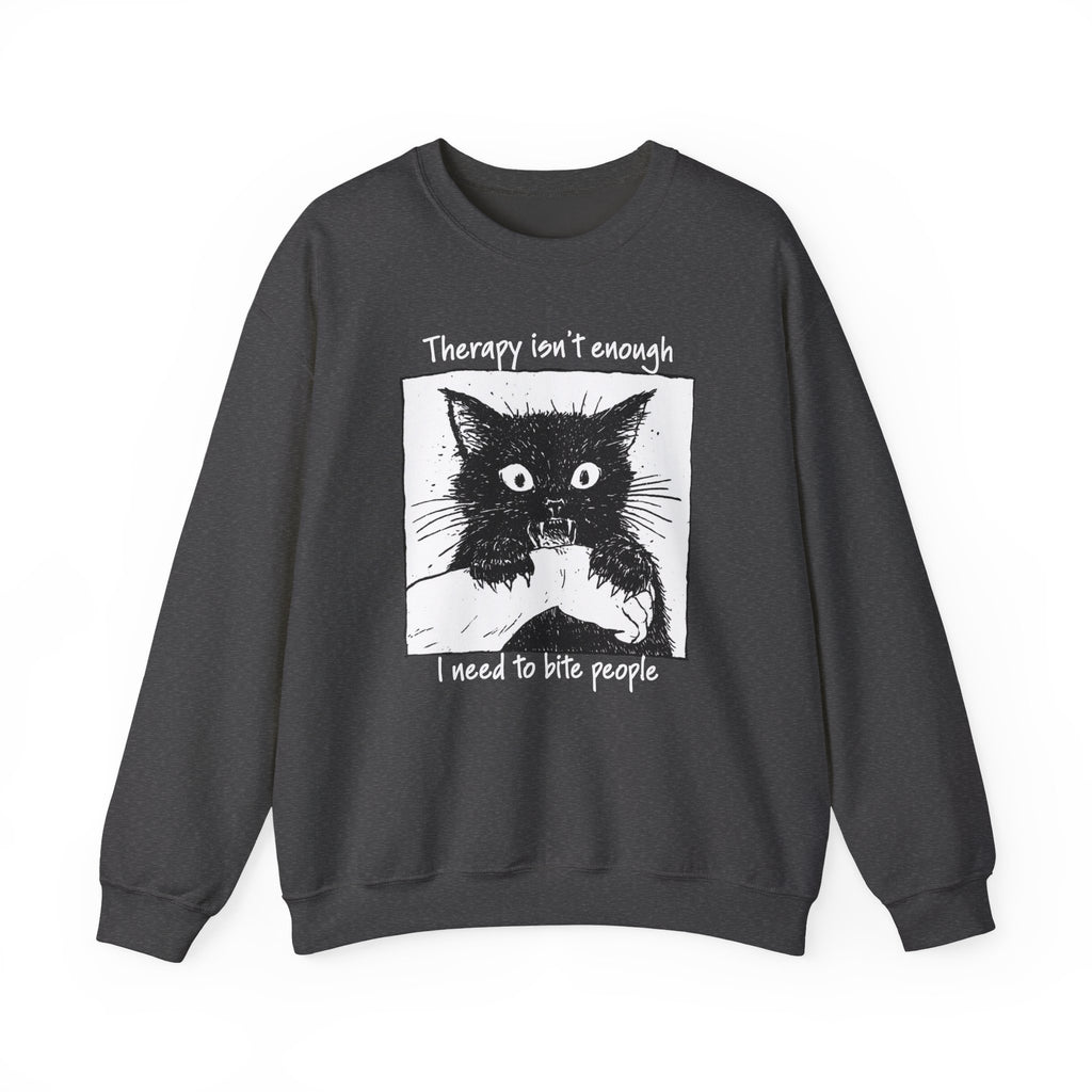 Additional photo of Therapy Isn’t Enough I Need to Bite People sweatshirt