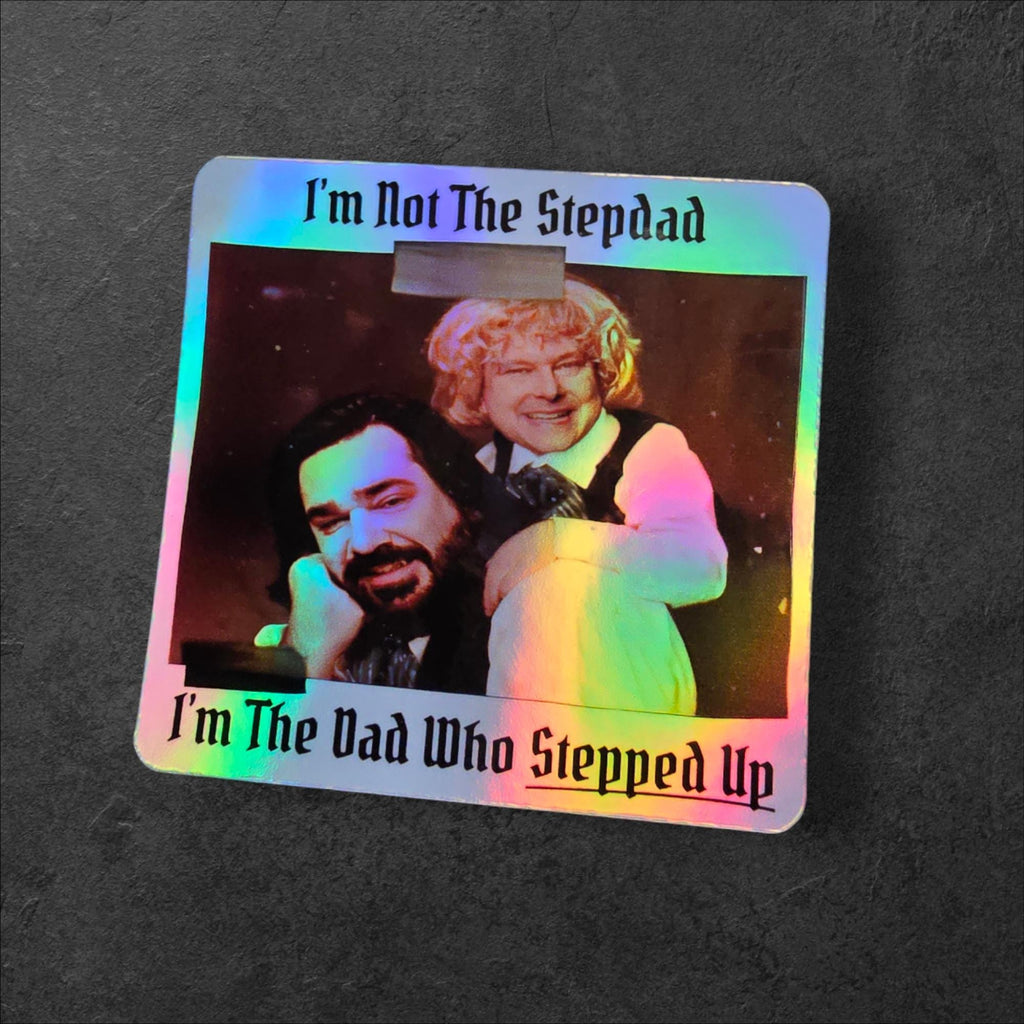What We Do in the Shadows Vinyl Sticker: Laszlo & Baby Colin - Step Dad