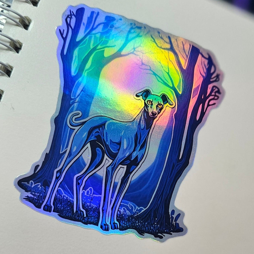 Iggy Sticker: Witchy Italian Greyhound Familiar, 3-inch Vinyl Decal