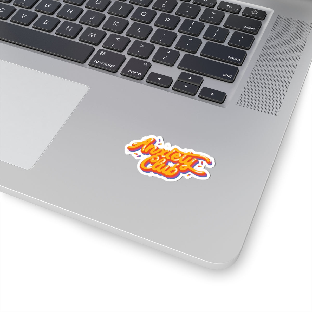 Anxiety Club Kiss-Cut Sticker — Retro Script Decorative Decal for Laptops, Journals & Water Bottles