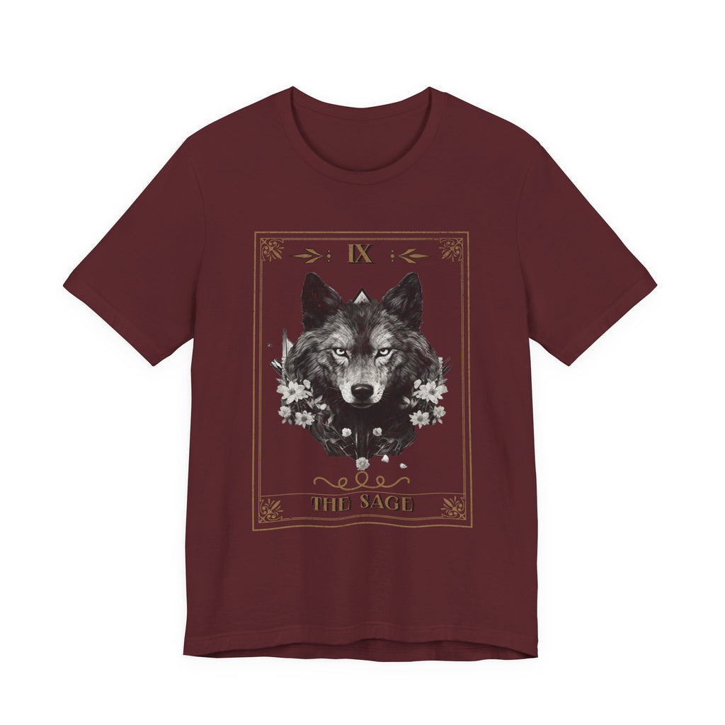 Wolf Tarot Graphic graphic shirt featuring "The Sage" Vintage Wolf Illustration T-Shirt