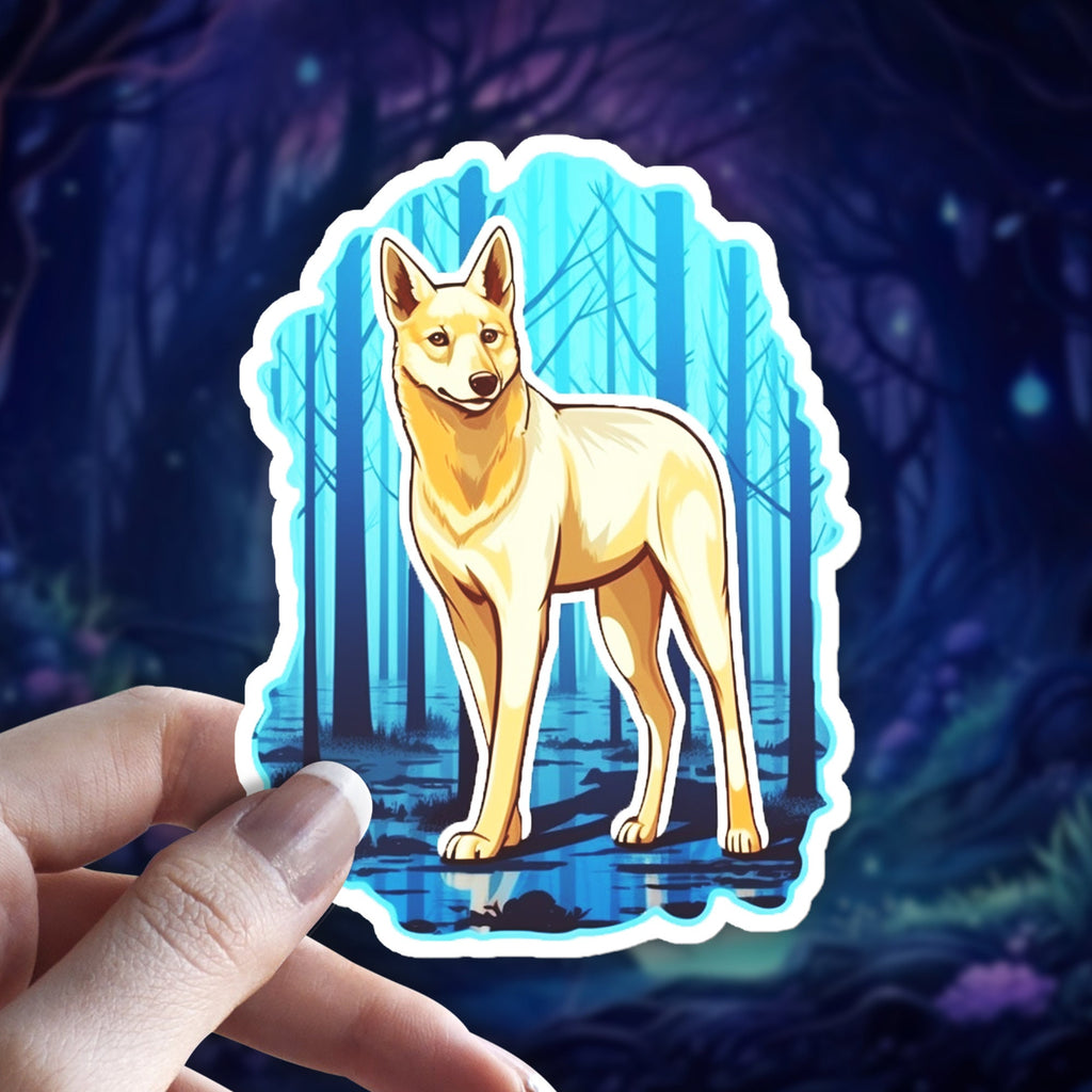 Carolina Dog Sticker – Wild Dog Vinyl Decal for Water Bottles, Laptops, and Journals