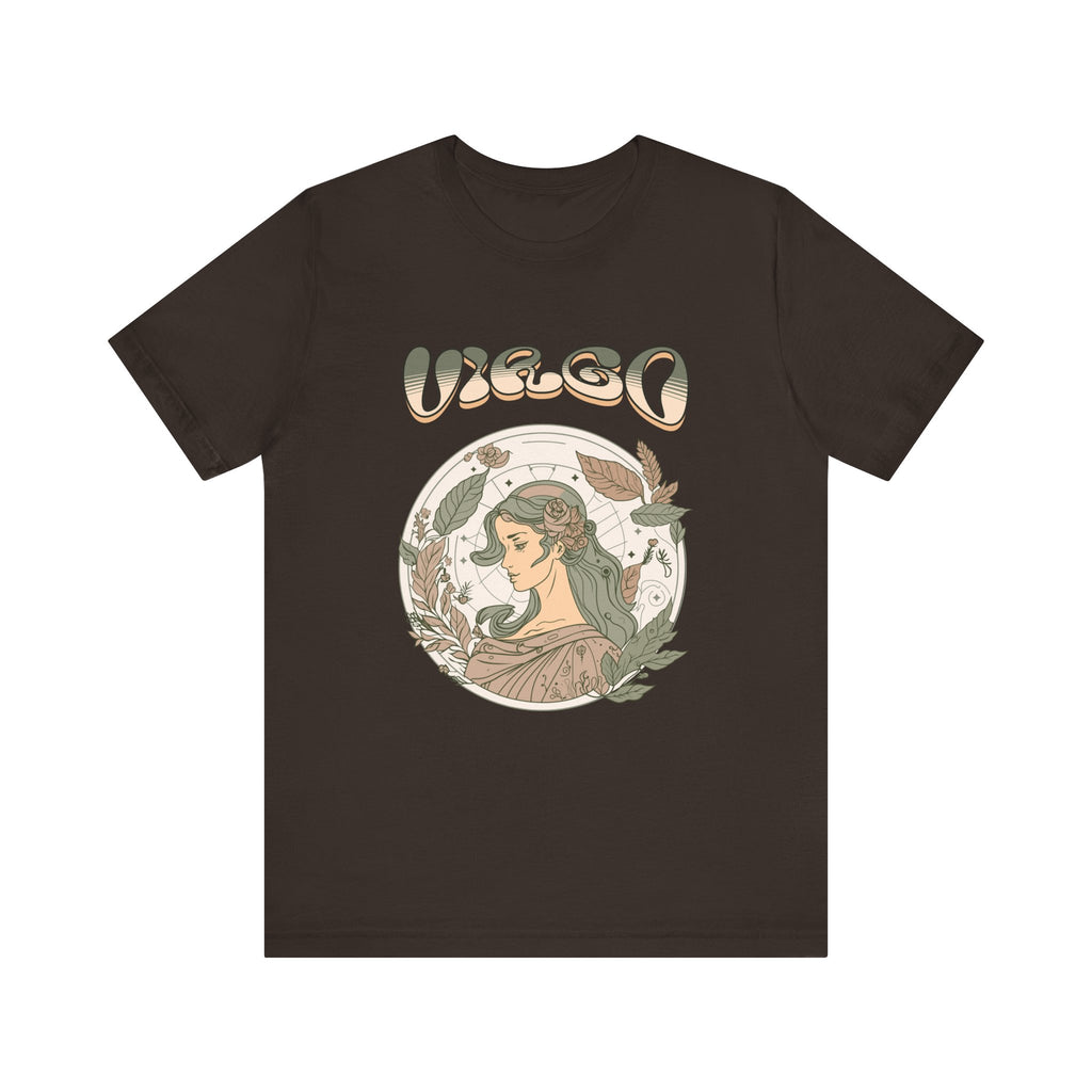 Virgo Zodiac T‑ graphic shirt featuring Vintage Botanical Astrology Tee
