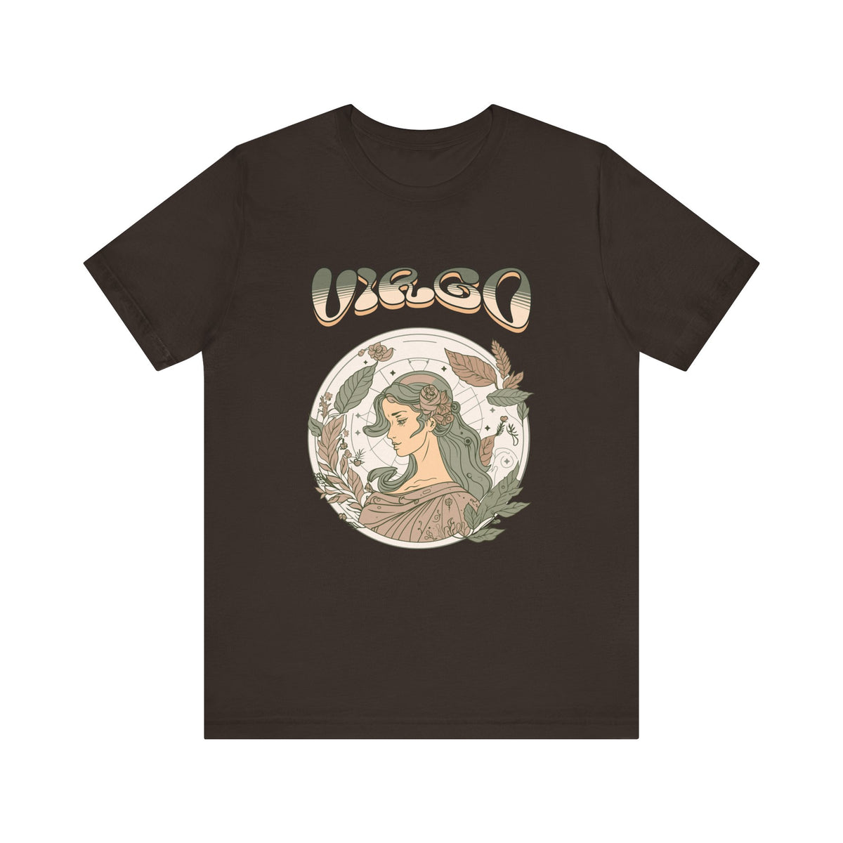 Virgo Zodiac T‑ graphic shirt featuring Vintage Botanical Astrology Tee