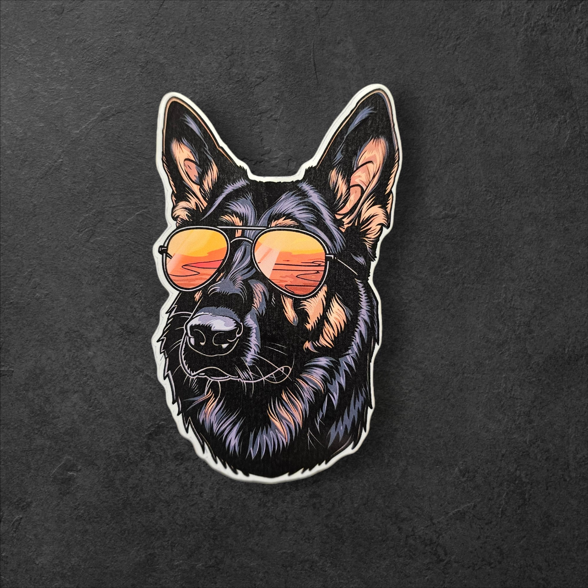 Trippy German Shepherd Sticker: Holographic Dog Lover Decal
