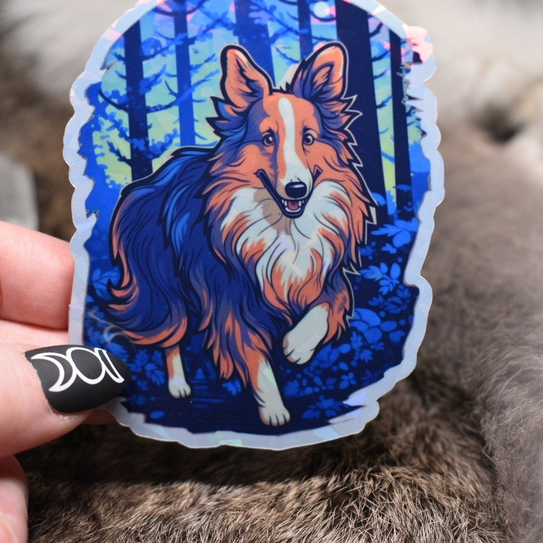Holographic Sheltie Sticker: Shetland Sheepdog Decal