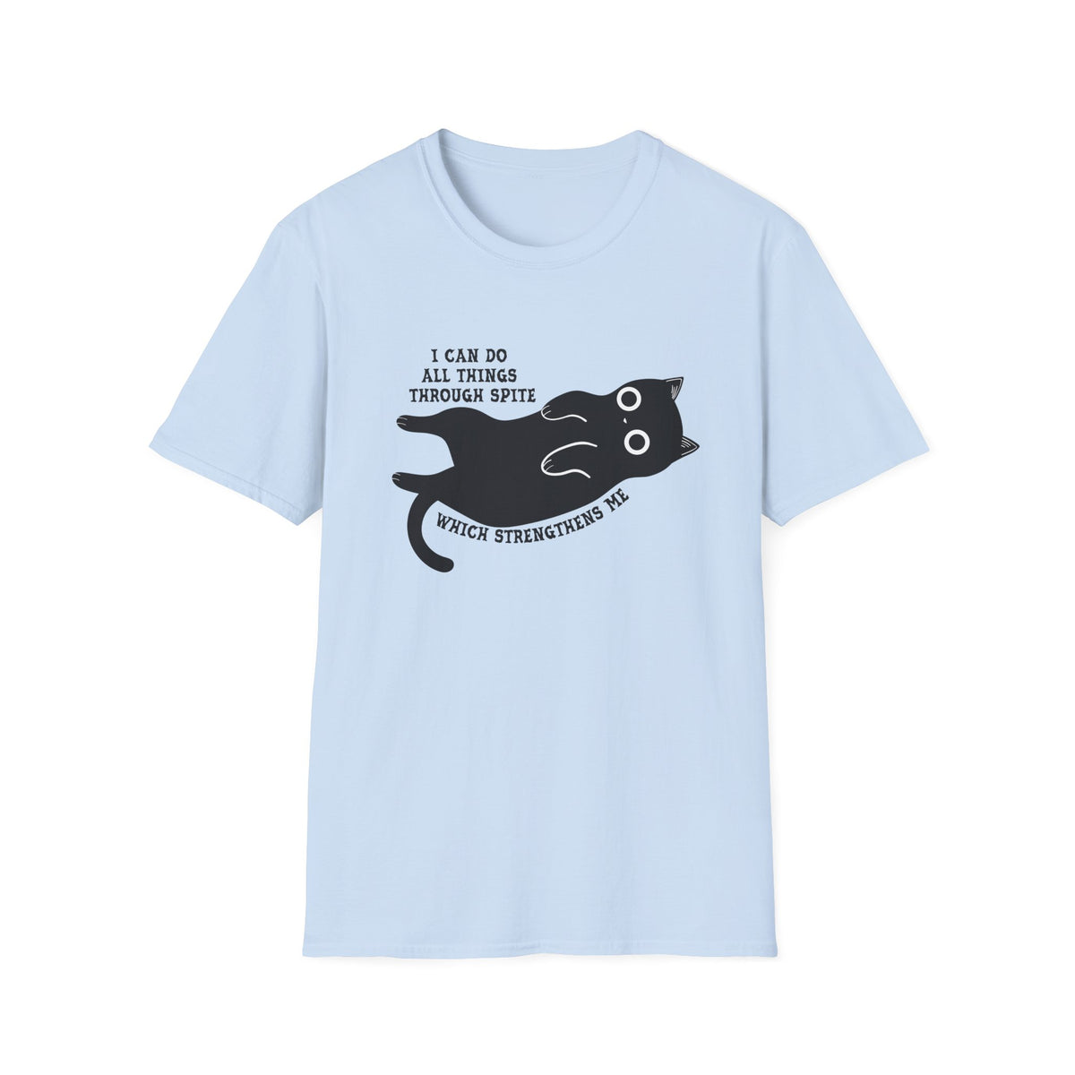 Additional photo of Cat Graphic — "I Can Do All Things Through Spit" Cute Funny Cat T-shirt