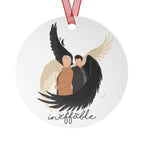 Good Omens Aziraphale & Crowley Metal ornament featuring Ineffable Husbands Christmas Decor