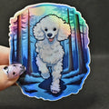 Poodle Familiar Sticker: Holographic Dog Lover Decal